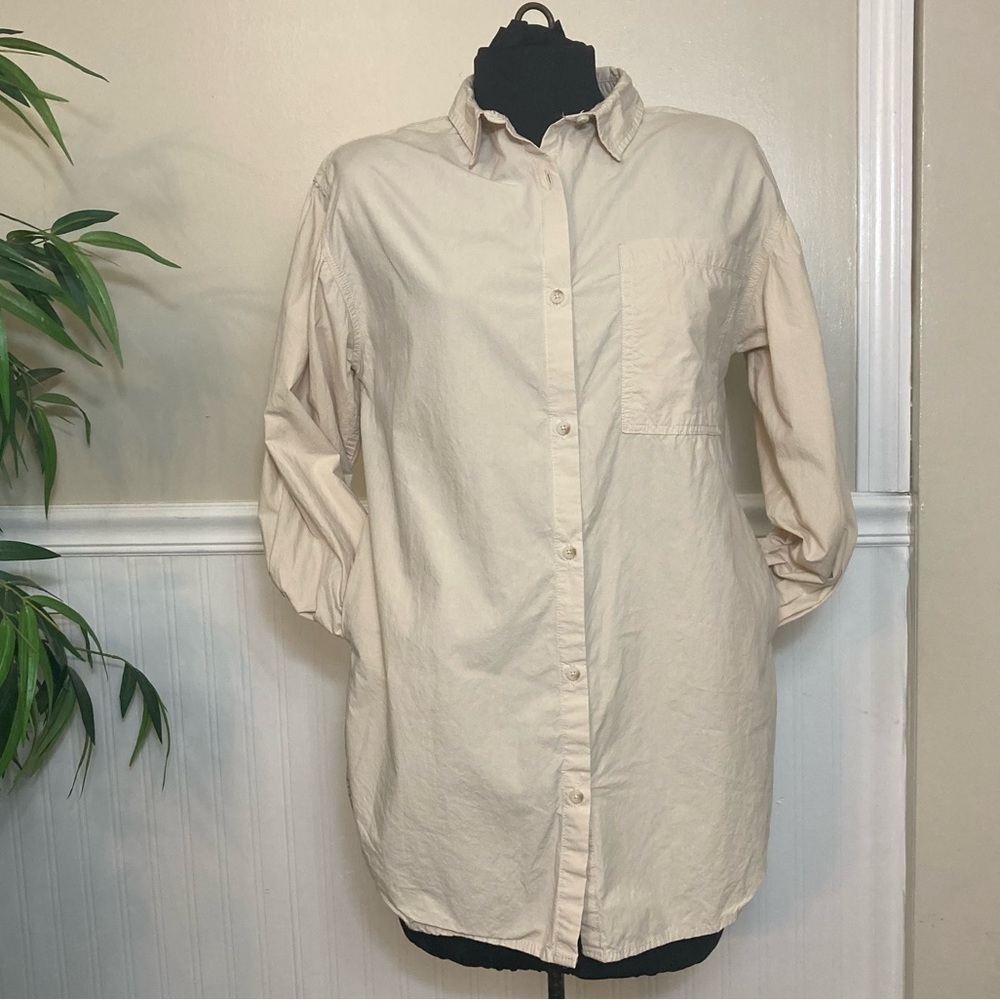 Zara Women’s Cotton, Oversized, Button down Tunic Shirt, EUC size 11/12 - Picture 8 of 12
